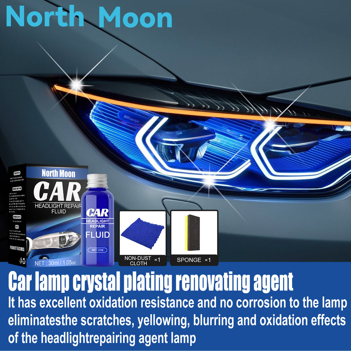 Car Headlight Repair Fluid for Clearer, Brighter Lamps