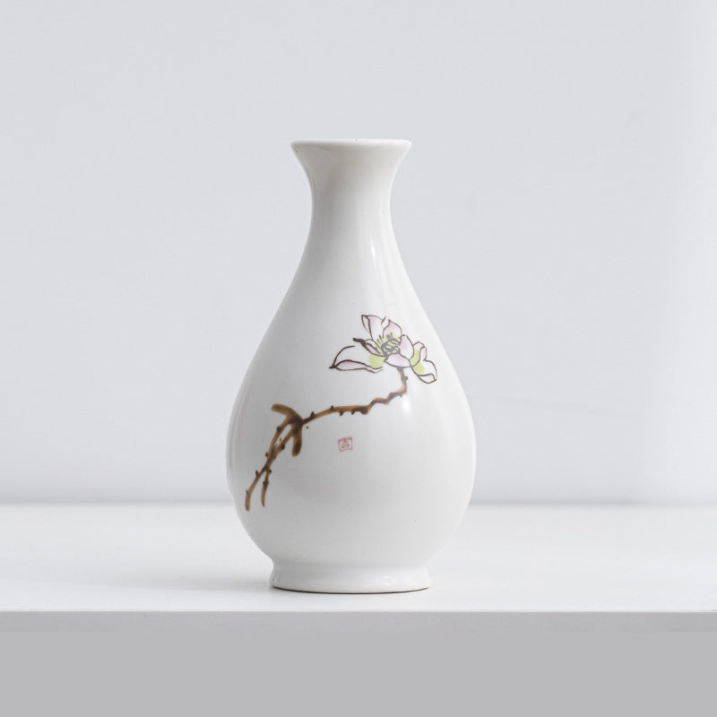 Hand-Painted Ceramic Vase for Desk and Shelf Decor