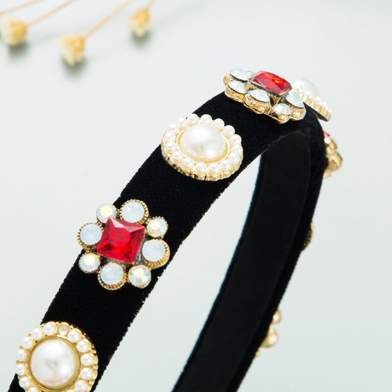 Velvet Jeweled Headband For Instant Regal Evening Style