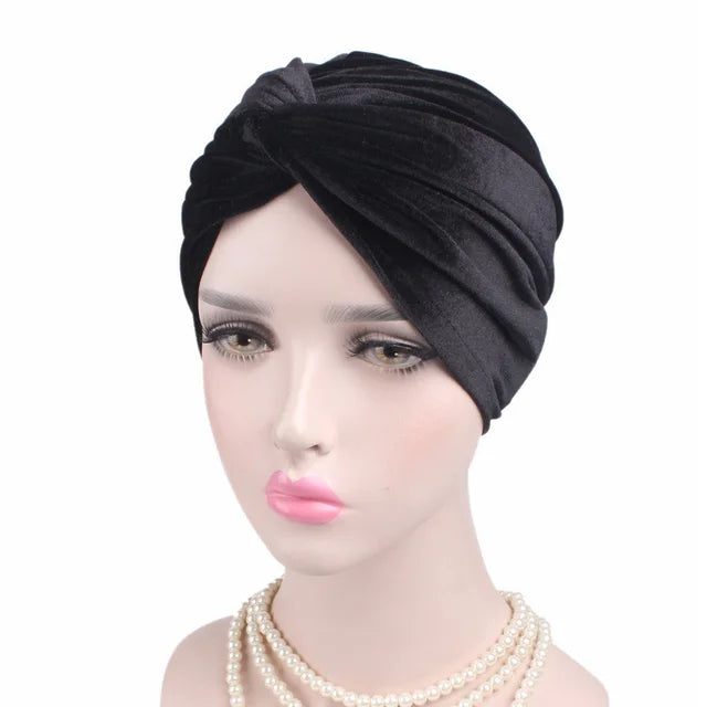 Velvet Turban Headband for Instant Elegant Coverage