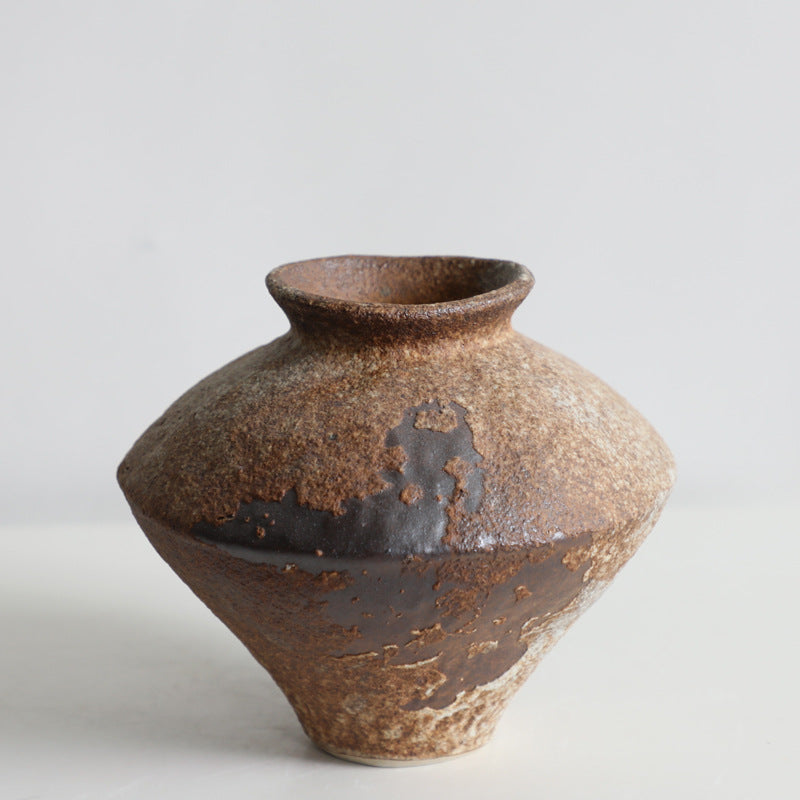 Wabi-Sabi Ceramic Vase for Rustic, Zen Home Interiors
