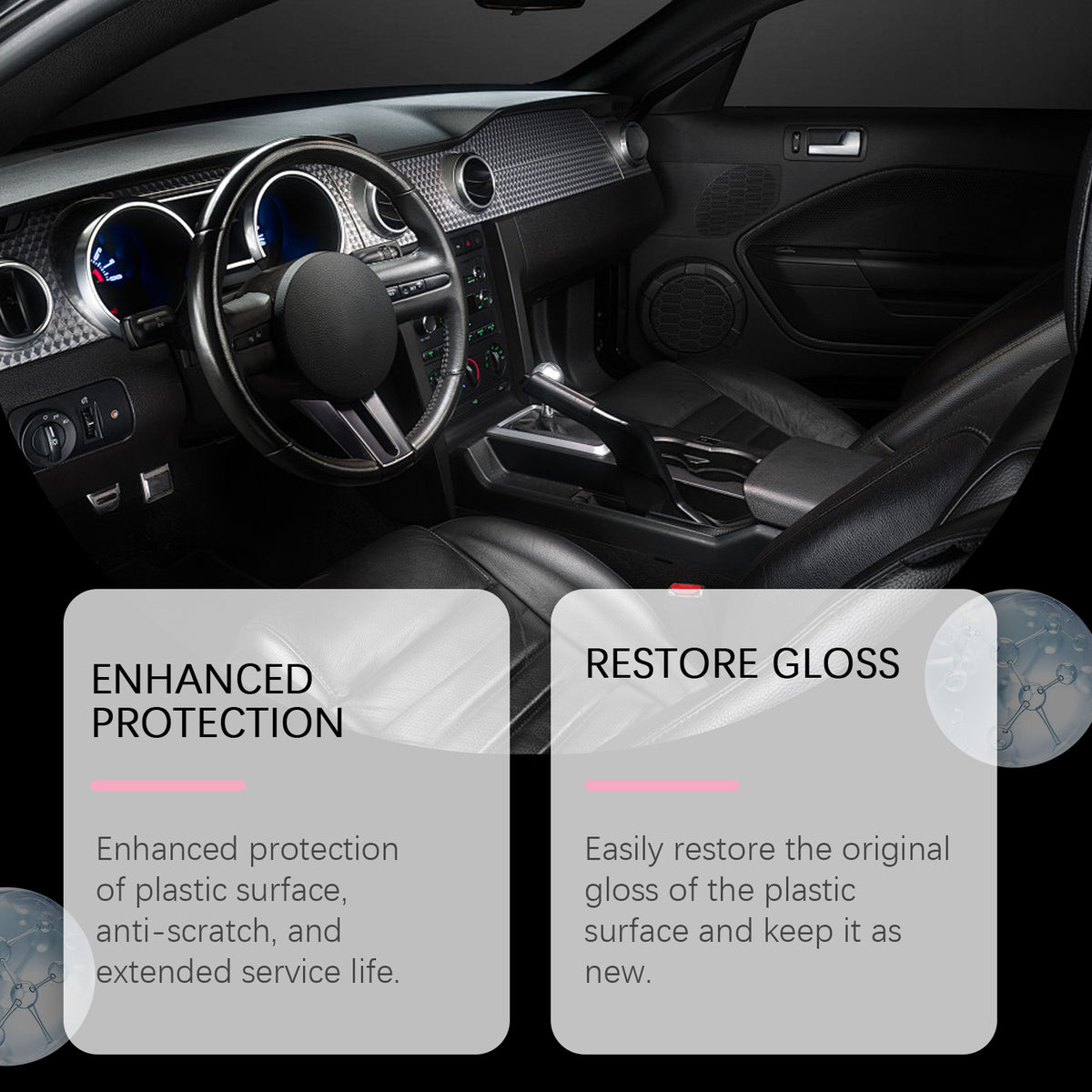 Automotive Plastic Restorer Spray for Faded Interior Trim