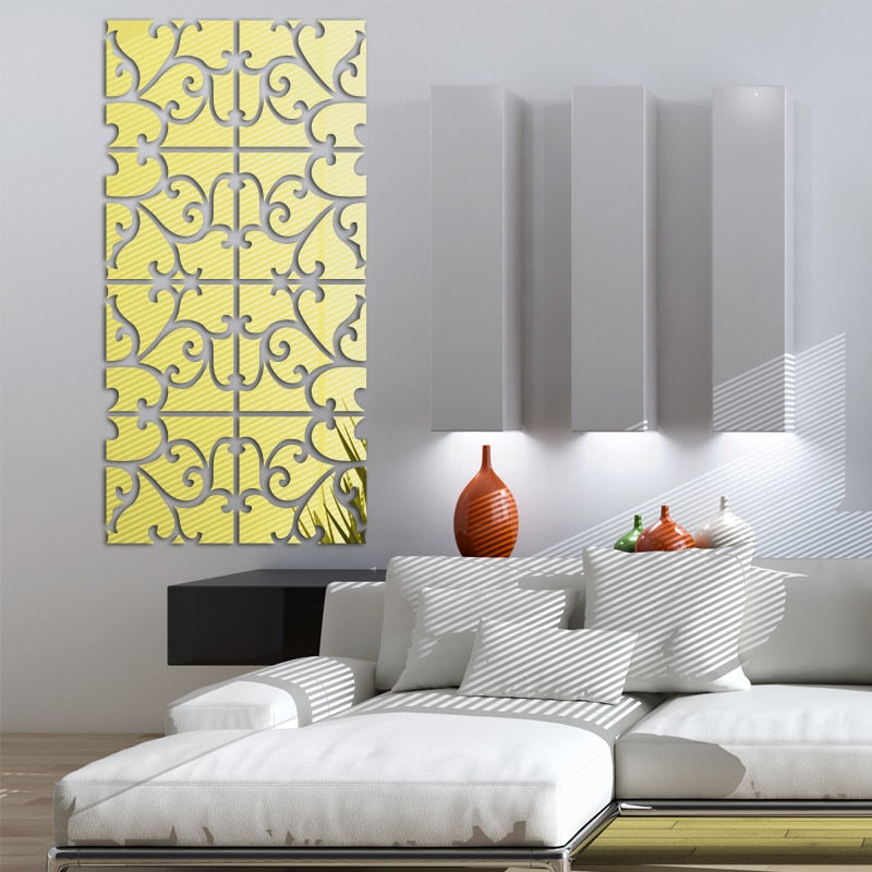 3D Acrylic Wall Mirror for a Luxe Ornamental Feature
