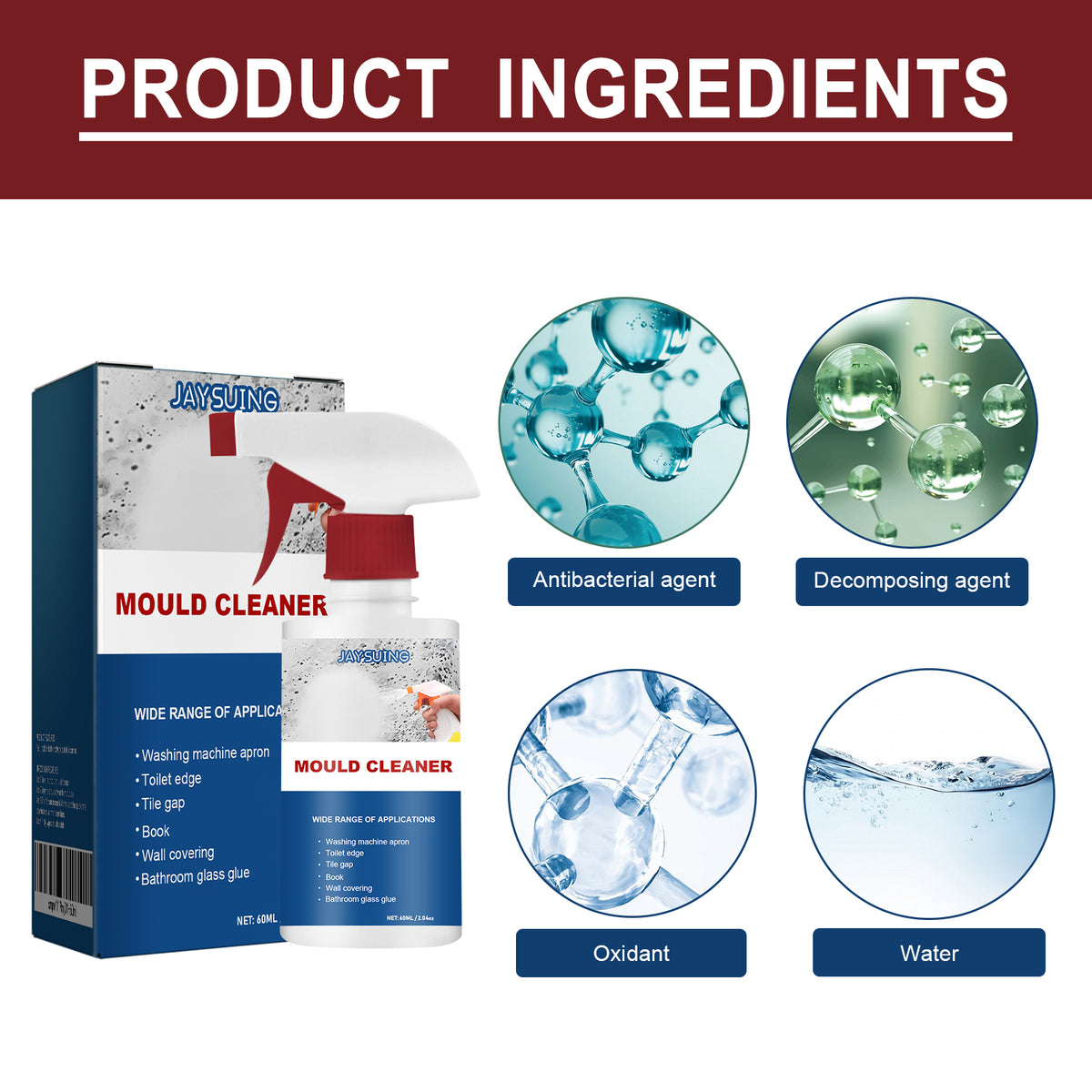 Mold Remover Spray for Bathroom Walls, Tiles & Grout