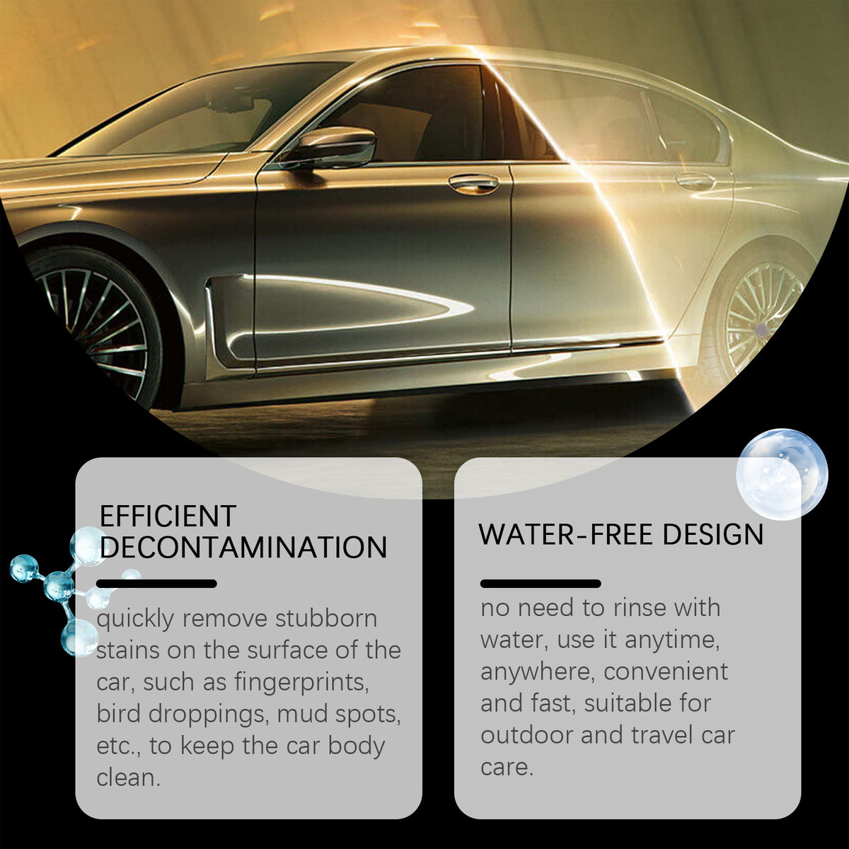 Waterless Car Surface Cleaner Spray for Instant Shine