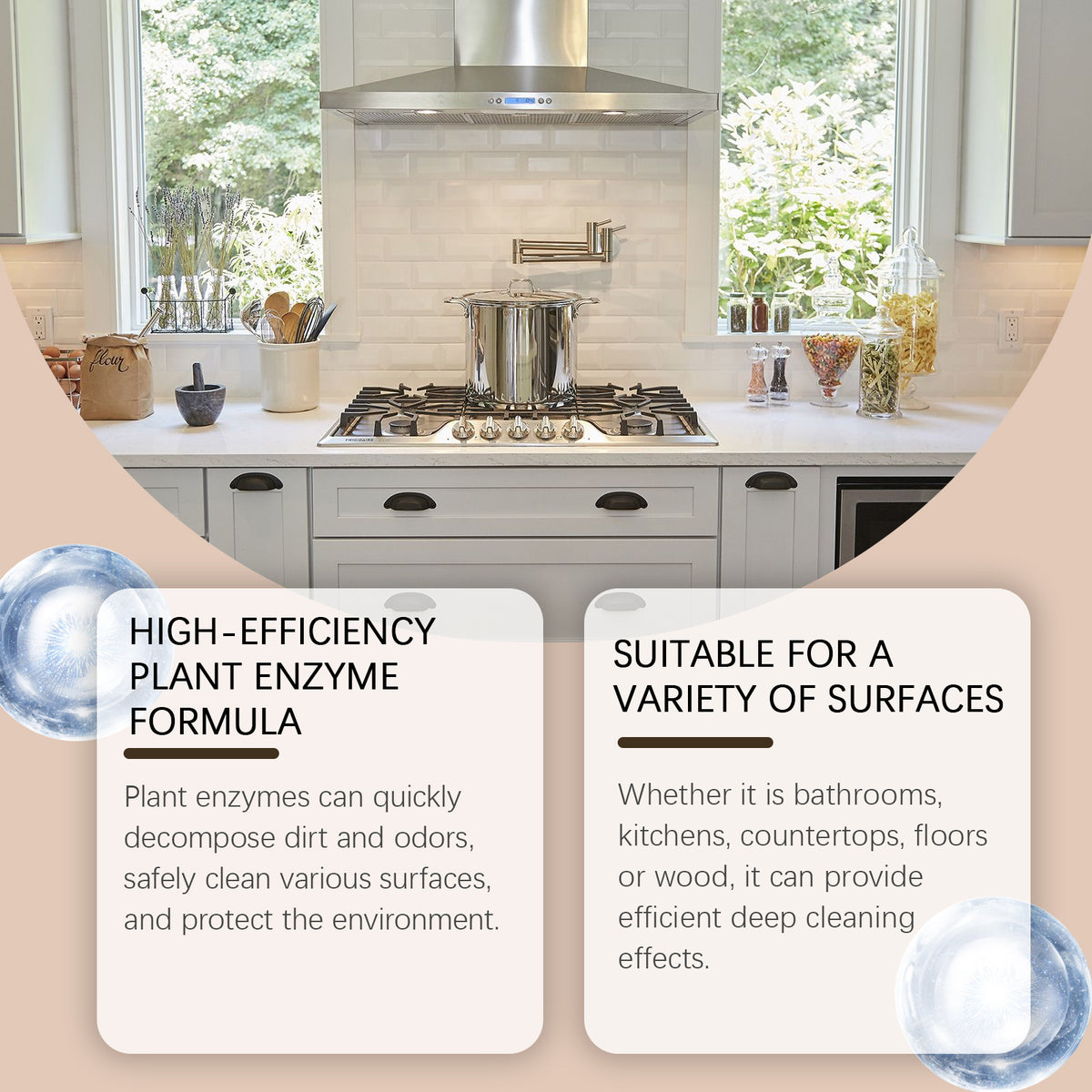 Multi-Surface Cleaner Spray for Kitchen Grease & Odors