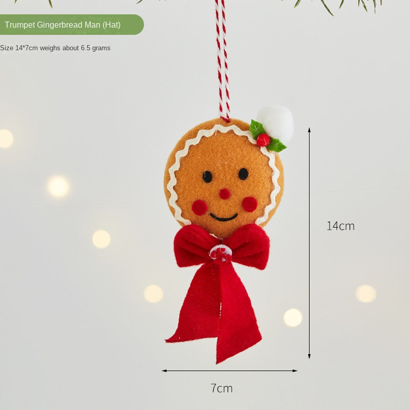 Plush Gingerbread Christmas Ornament for Festive Trees