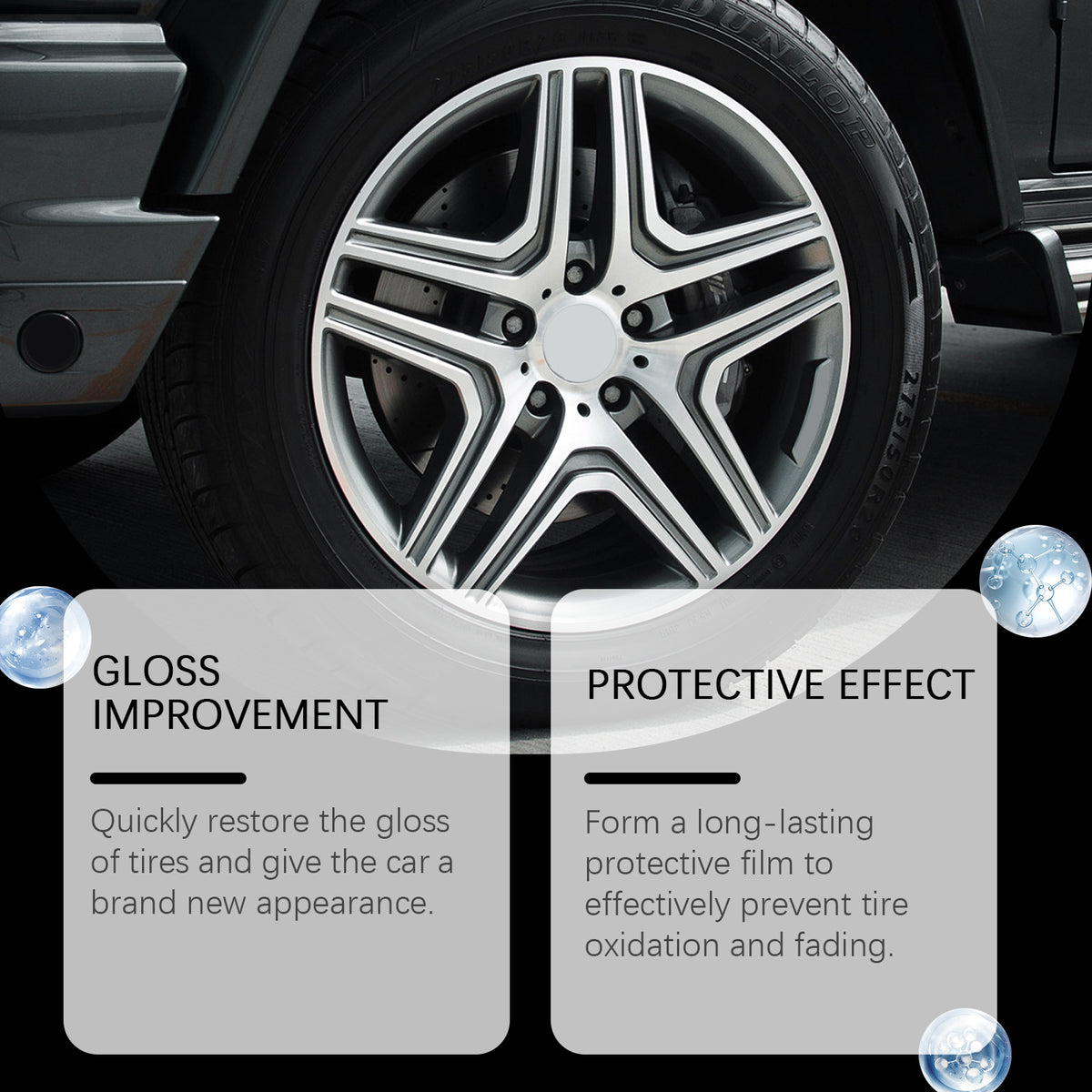 Tire Shine Spray With Carnauba Wax Tire Protection