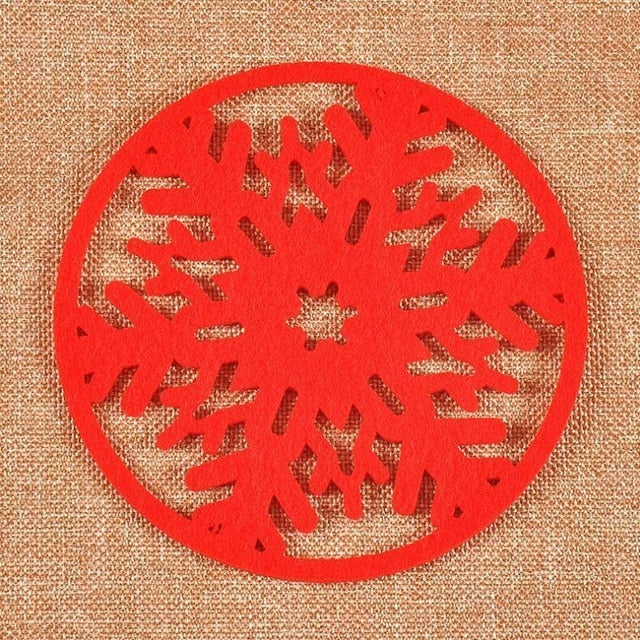 10cm Felt Snowflake Table Mats for Christmas Decor