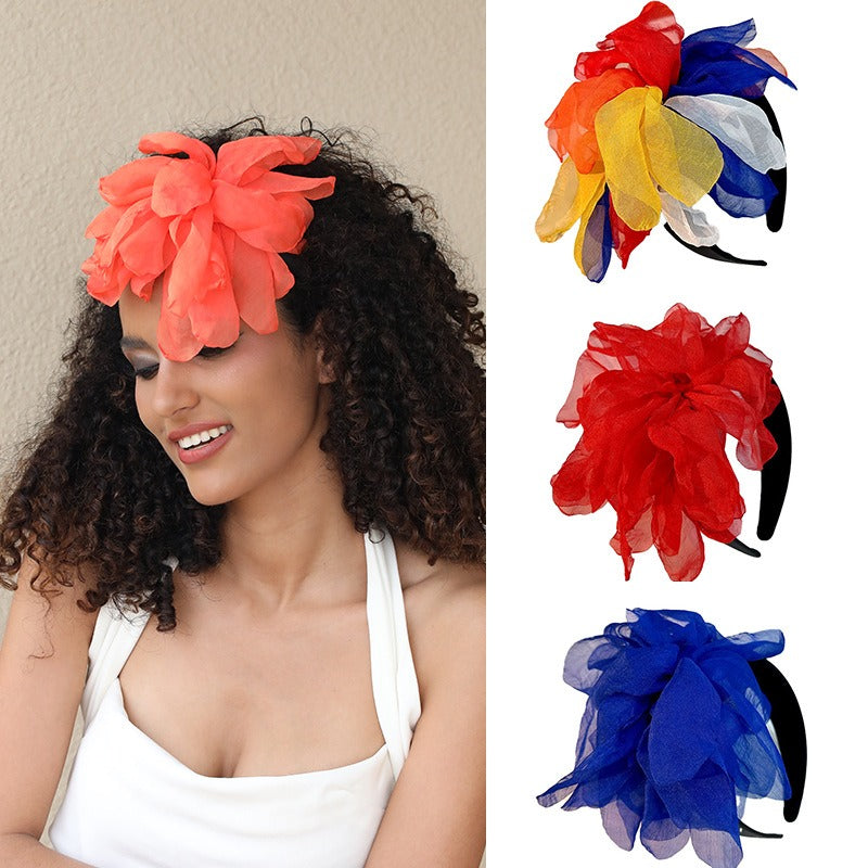Oversized Handmade Flower Headband for Statement Style