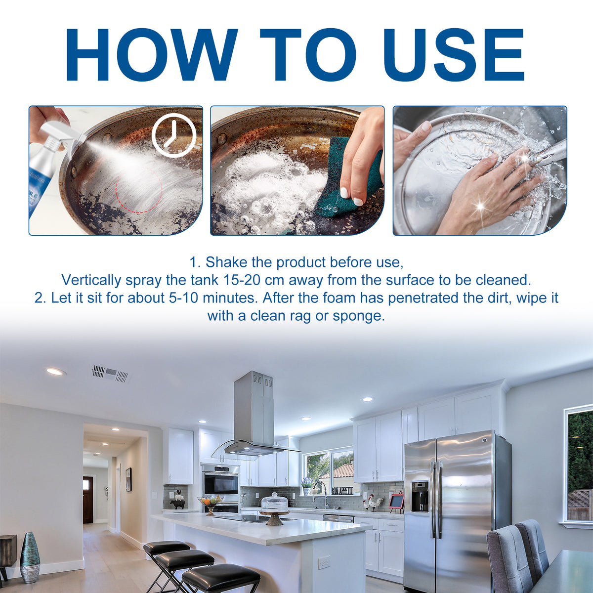 Multi-Purpose Foam Cleaner Set for Tough Kitchen Grease