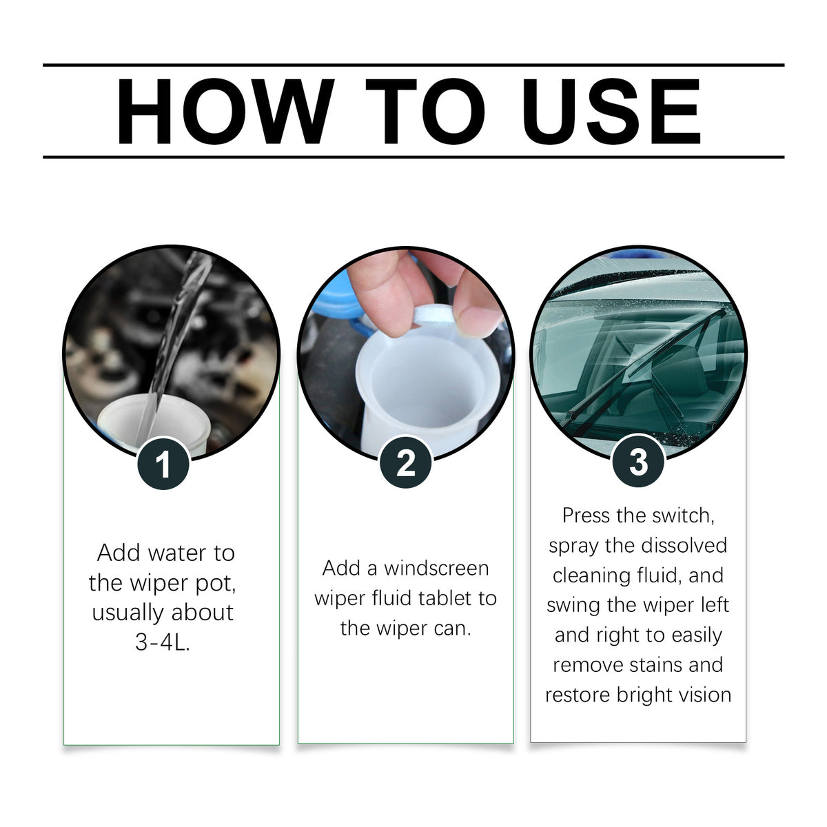 Windshield Cleaning Tablets for Clear, Fog-Free Glass