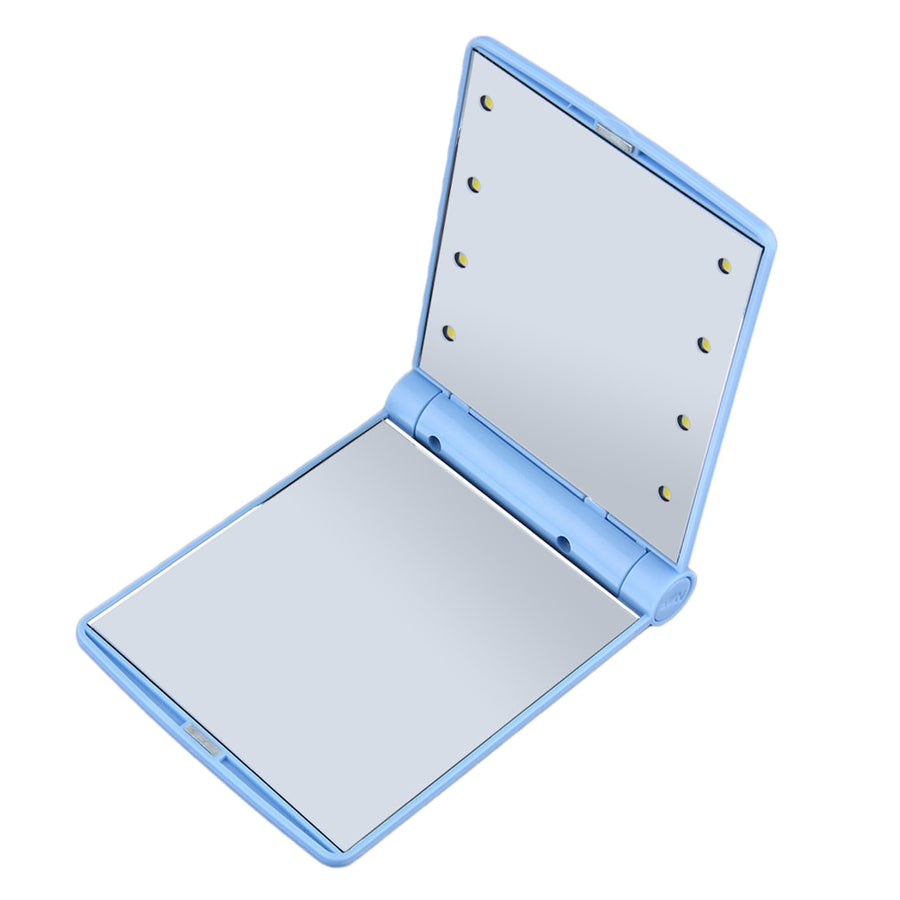 8-LED Compact Folding Mirror – Flawless Makeup Anywhere