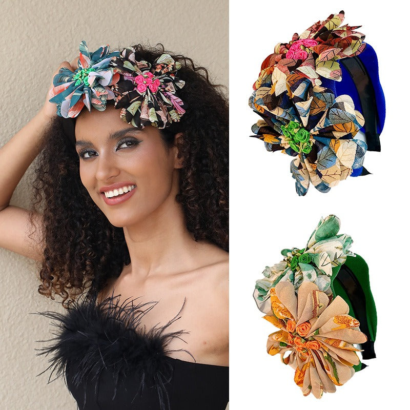 Fabric Flower Hair Hoop | Handmade Floral Statement