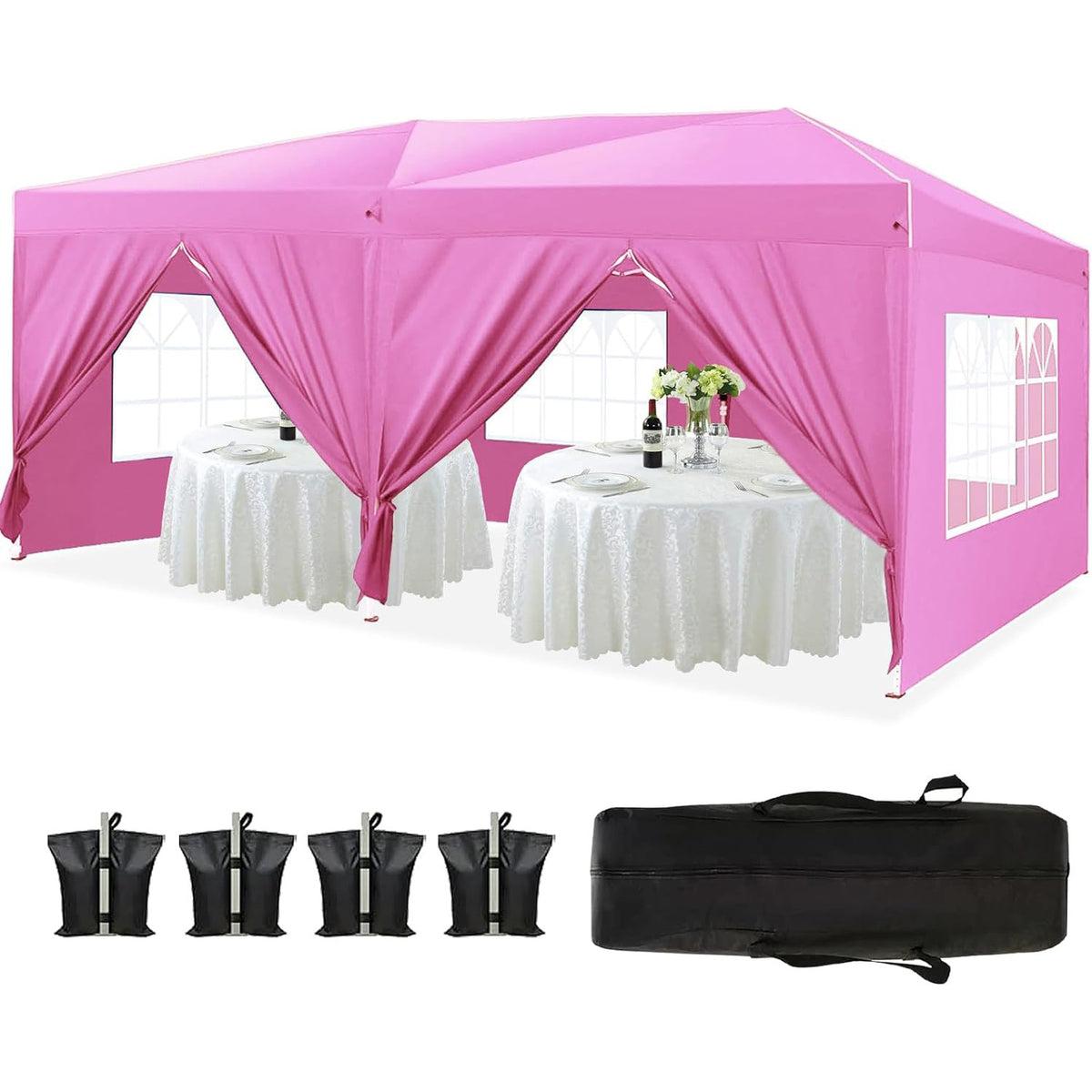 10x20 Pop-Up Canopy with UPF 50+ Sun Shade & Walls