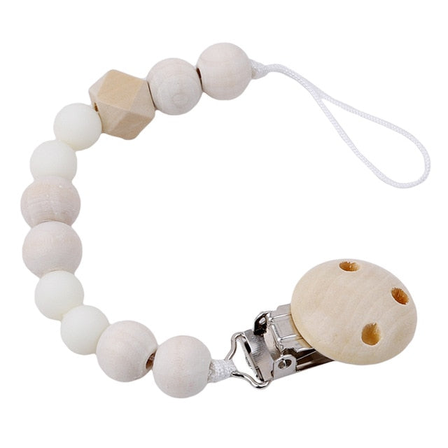Wooden Pacifier Clip for Calmer, Easier Baby Outings