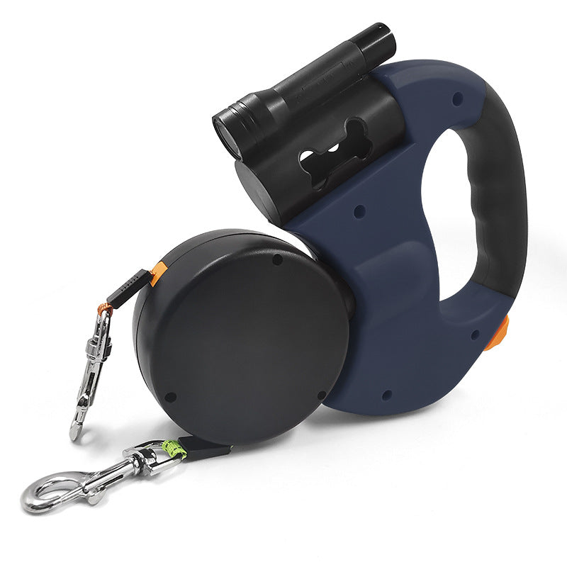 Dual Retractable Dog Leash with Built-In LED Light
