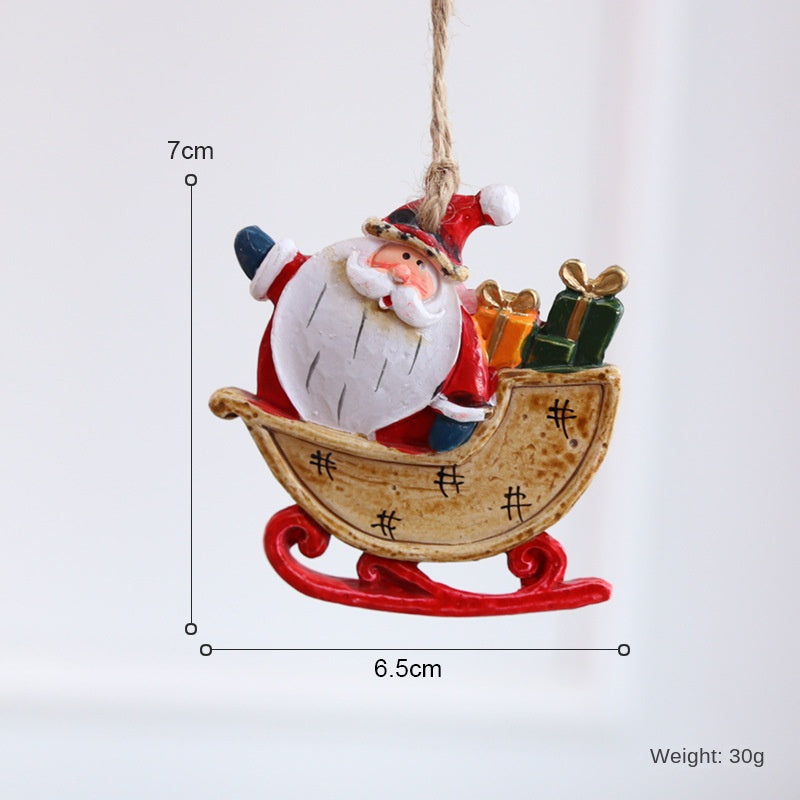 Christmas Tree Ornaments | Hand-Painted Sleigh Decor