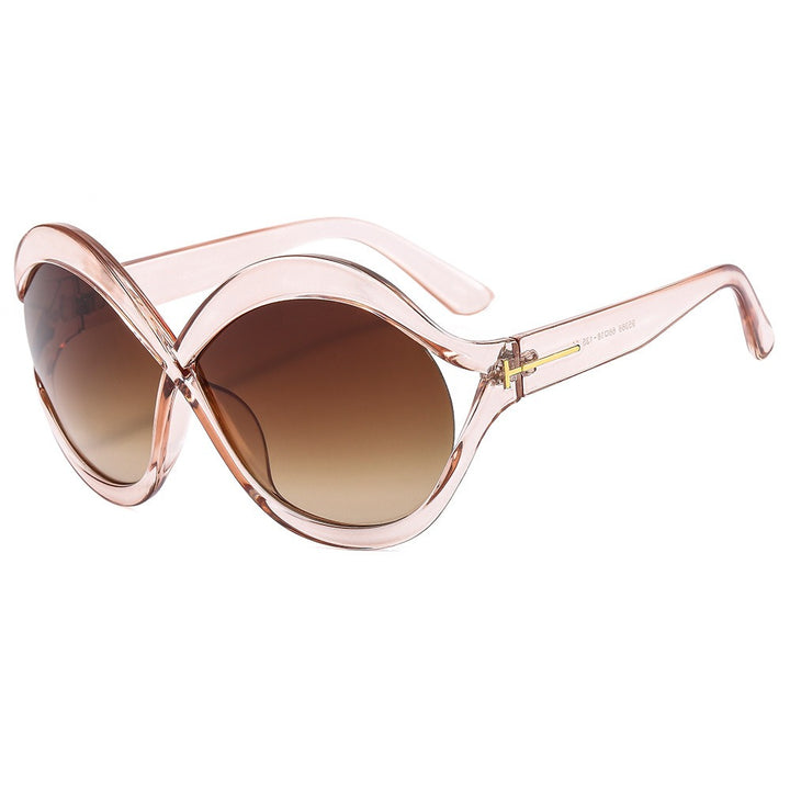 Oversized Round Sunglasses With Glamorous Gradient Lenses