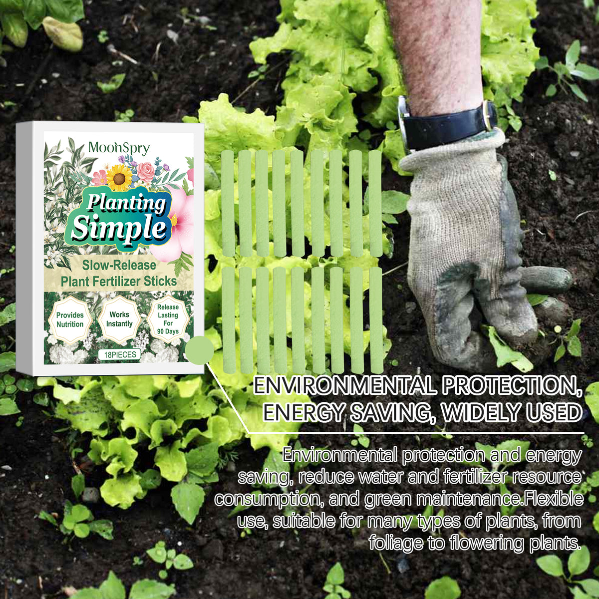 Plant Fertilizer Sticks for 90-Day Houseplant Care