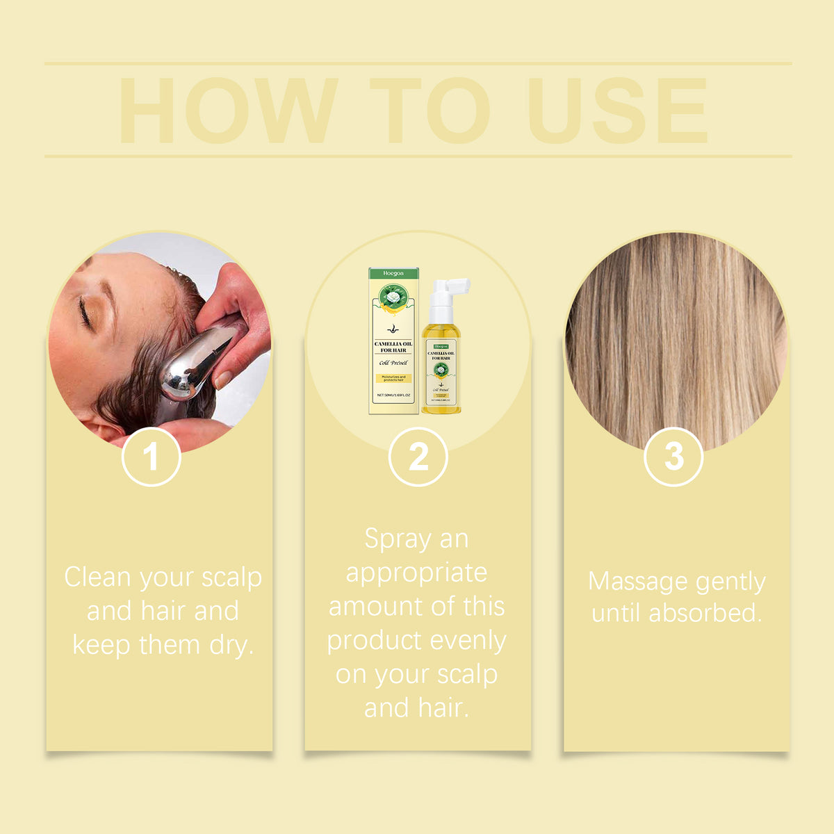Camellia Oil Hair Spray for Dry, Smooth, Softer Hair