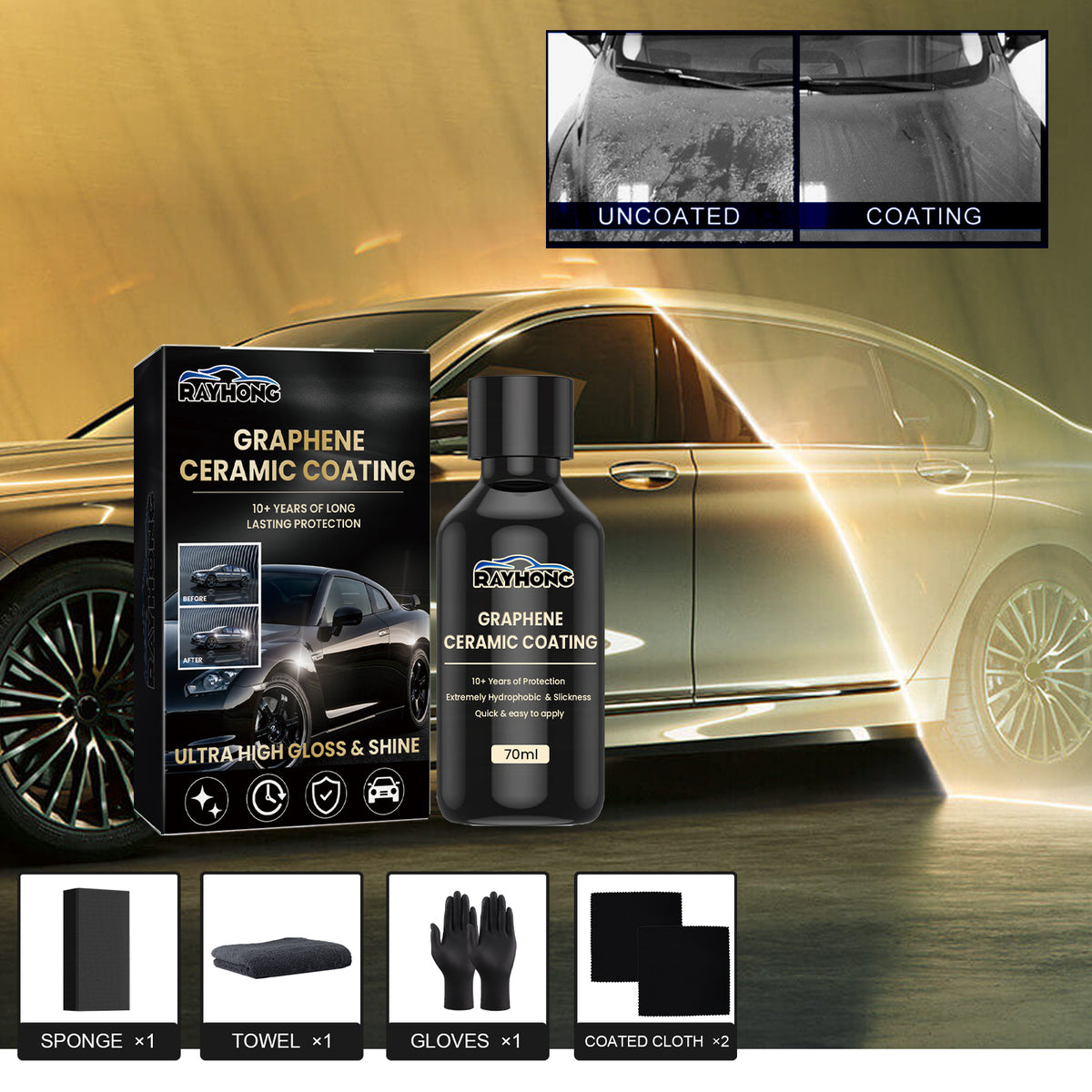 Graphene Ceramic Coating for High-Gloss Car Paint Care