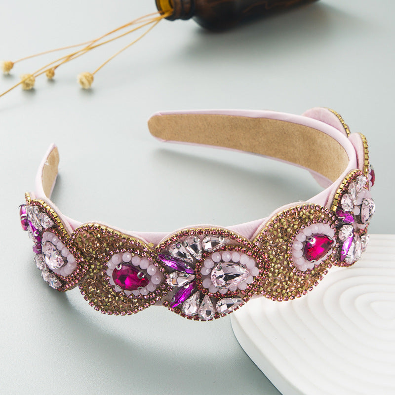 Crystal Hair Hoop Headband for Baroque Glamour Looks