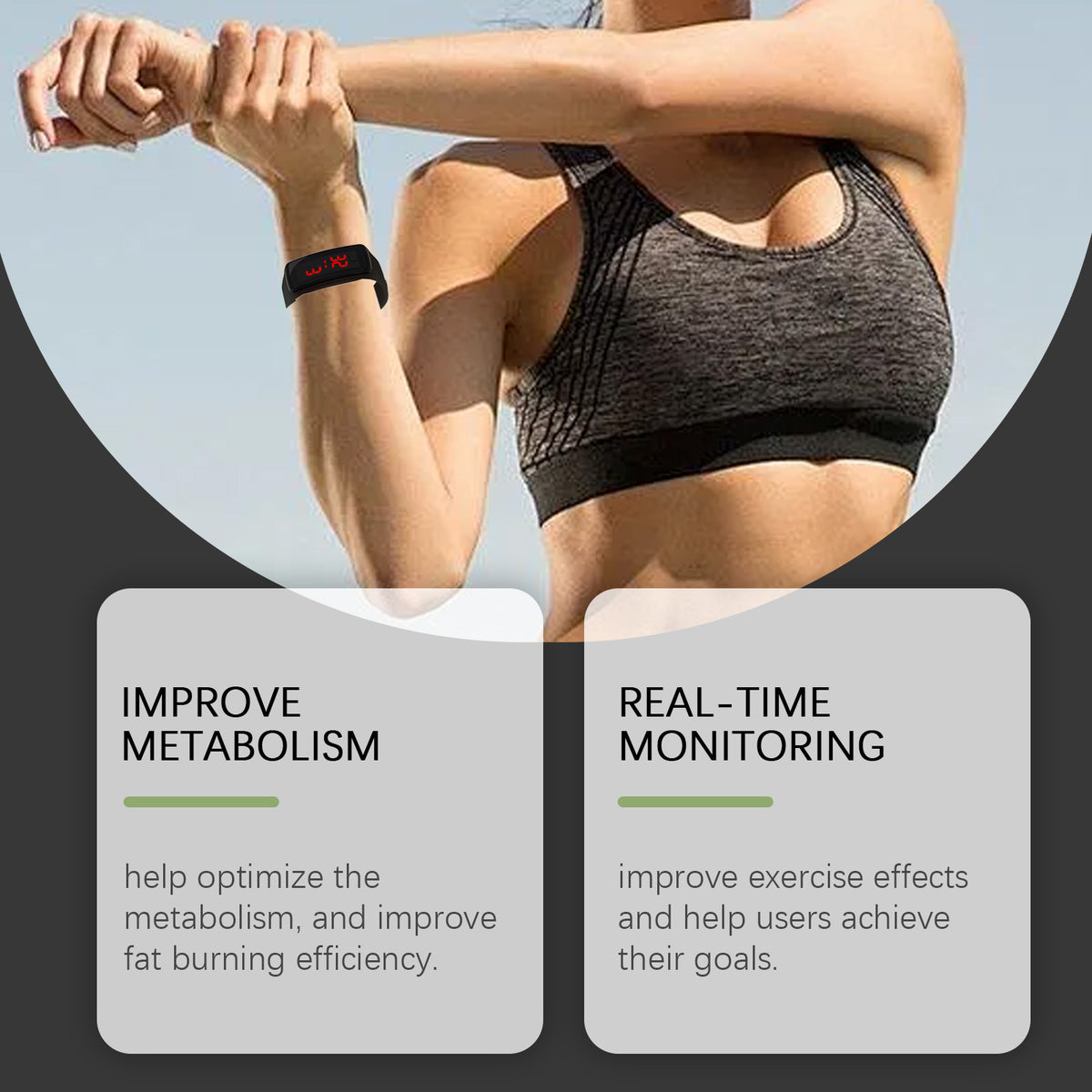 Digital Sports Watch for Bright, Easy Workout Time