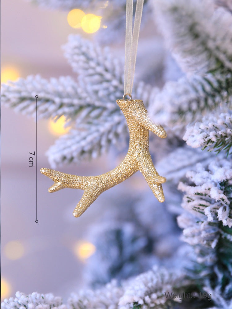 Christmas Tree Ornaments With Sparkling Gold Detail