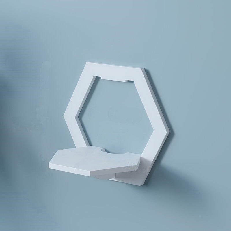 White Hexagon Wall Shelves for Bedroom and TV Wall Decor