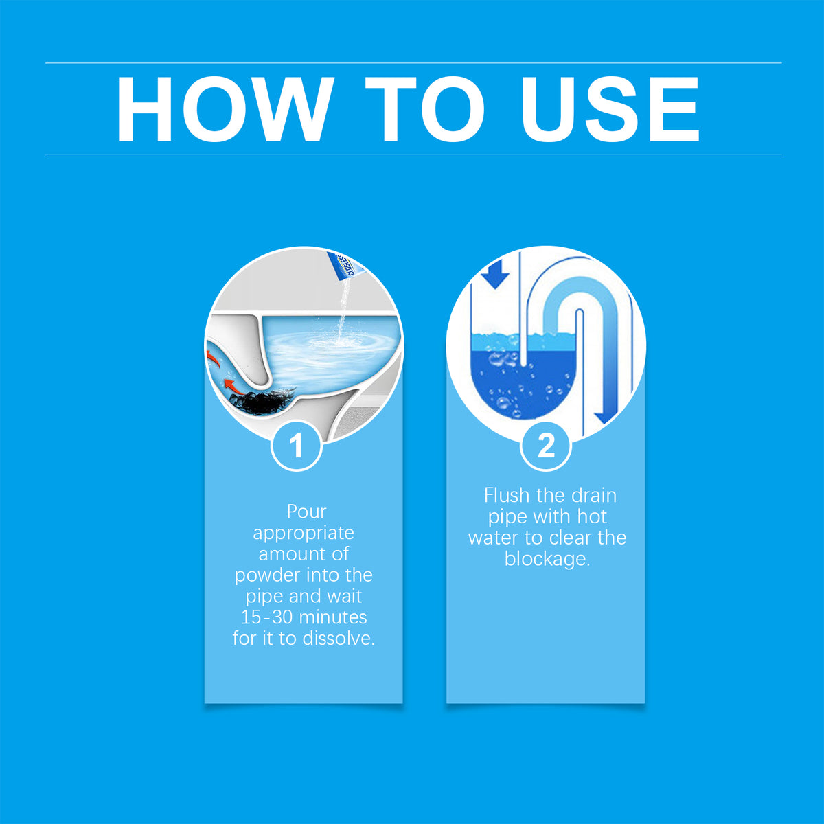 Drain Cleaning Powder for Grease, Odor & Slow Flow
