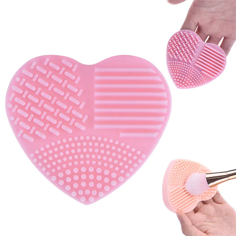 Makeup Brush Cleaning Board — Heart-Shape Silica Glove