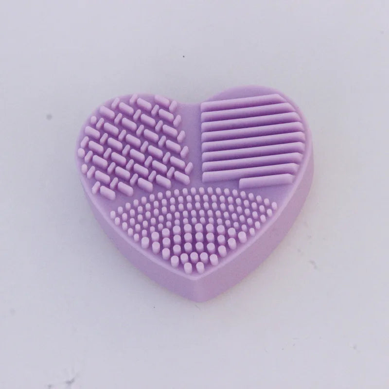 Makeup Brush Cleaning Board — Heart-Shape Silica Glove