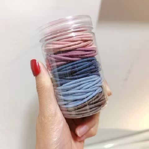 100 Hair Ties in a Reusable Jar for Everyday Styles