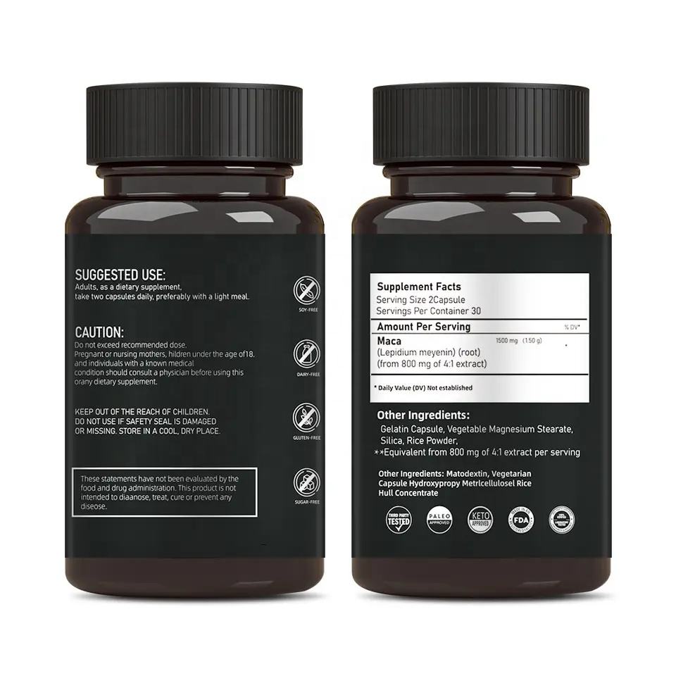 Maca Root Extract Capsules — 1500mg Natural Energy & Stamina