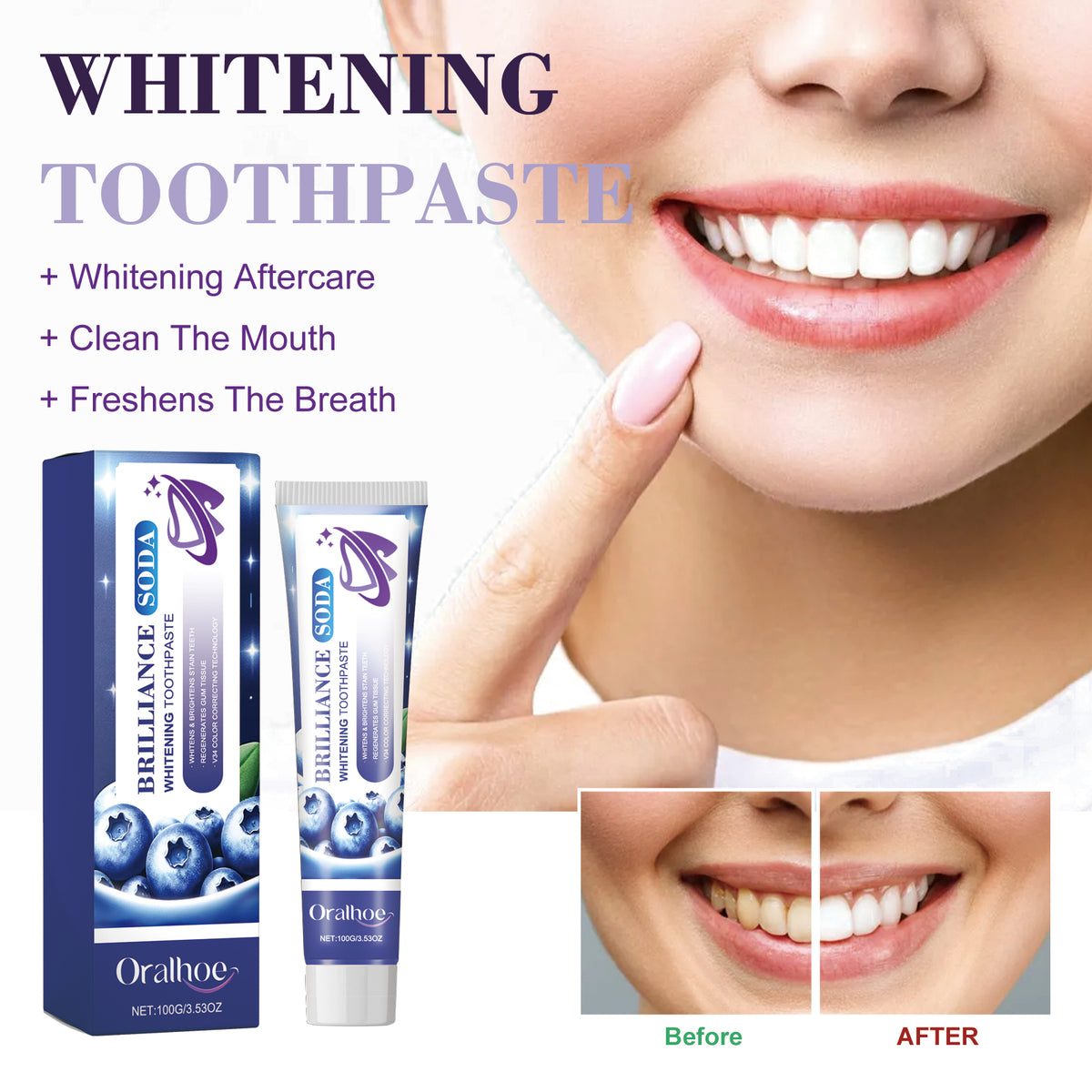 Whitening Toothpaste for Fresh Breath & Clean Teeth