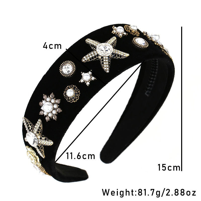 Black Velvet Pearl Headband for Instant Evening Glamour