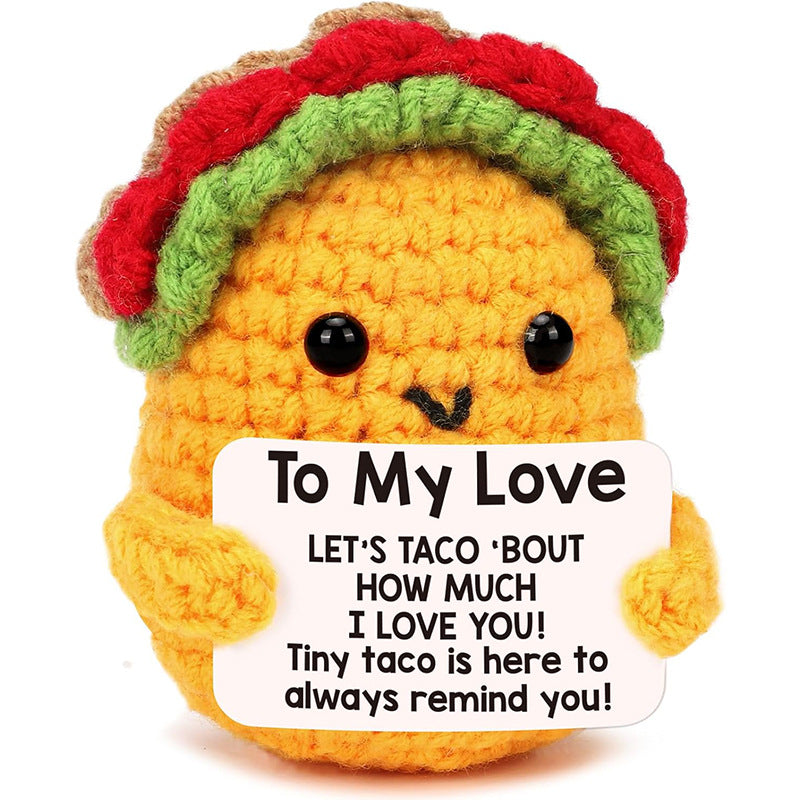 Handmade Knitted Gift Doll With Heartfelt Message
