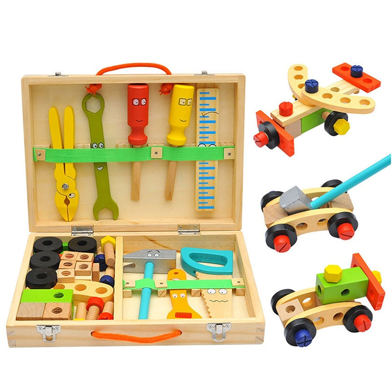 Wooden Construction Toy Set for Montessori Learning