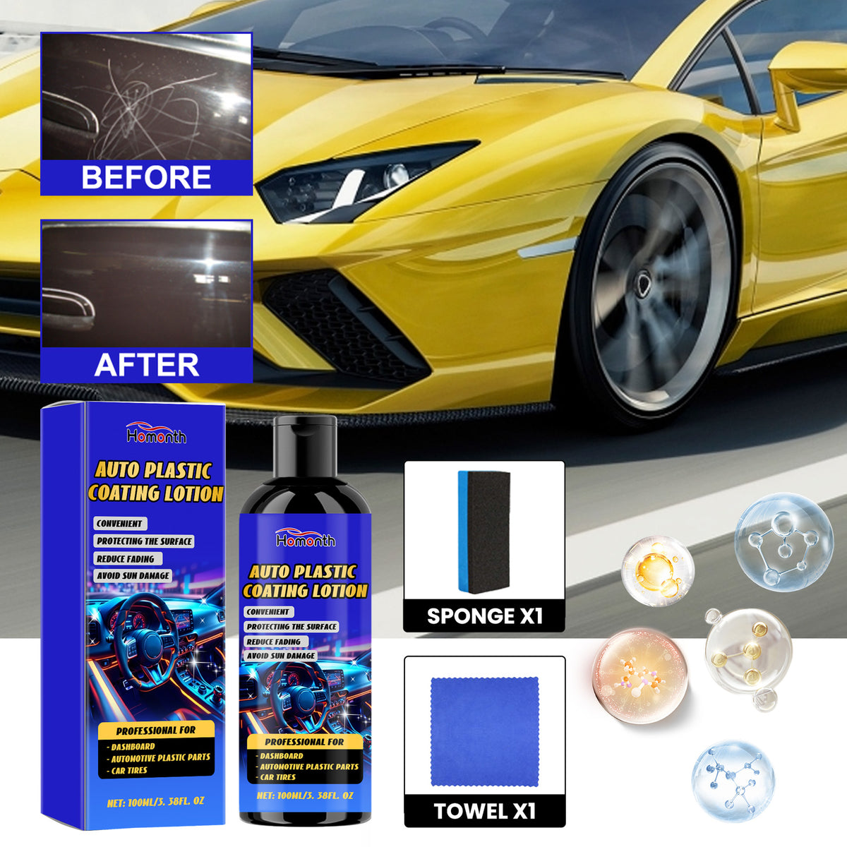 Automotive Plastic Scratch Repair Protective Coating