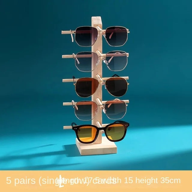 Solid Wood Glasses Display Rack for Eyewear Storage
