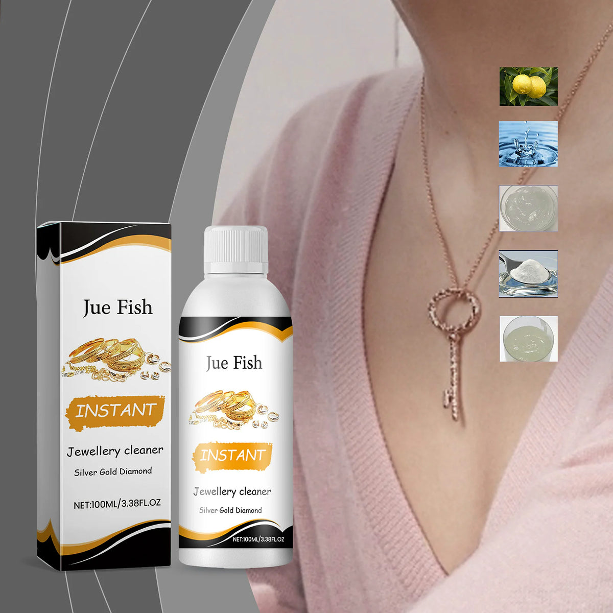 Jue-Fish Jewelry Cleaner — Instant Sparkle in Minutes