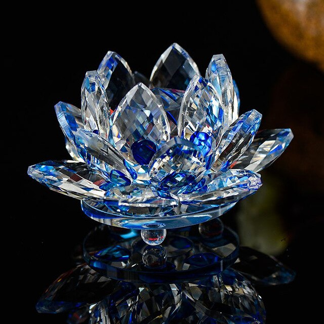 Crystal Lotus Ornament for Luminous Feng Shui Decor