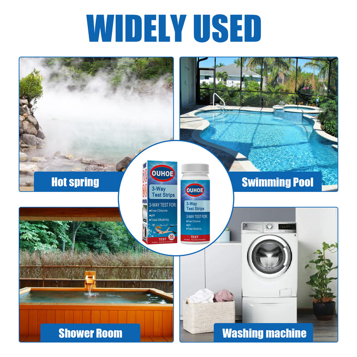 3-In-1 Pool Water Test Strips for Easy Water Balance