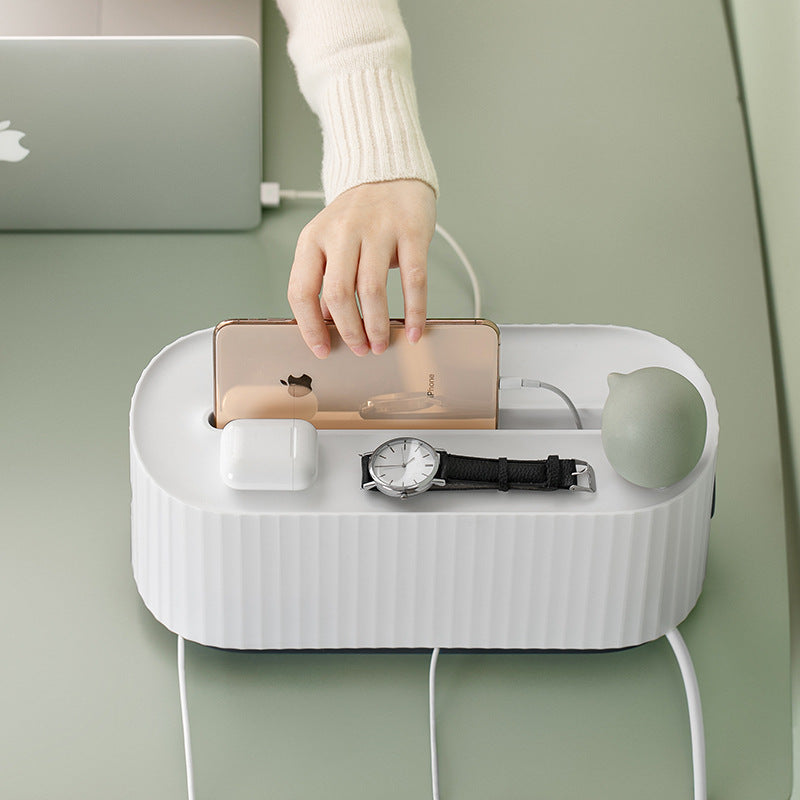 Large Desk Cable Box to Hide Power Strips and Cords