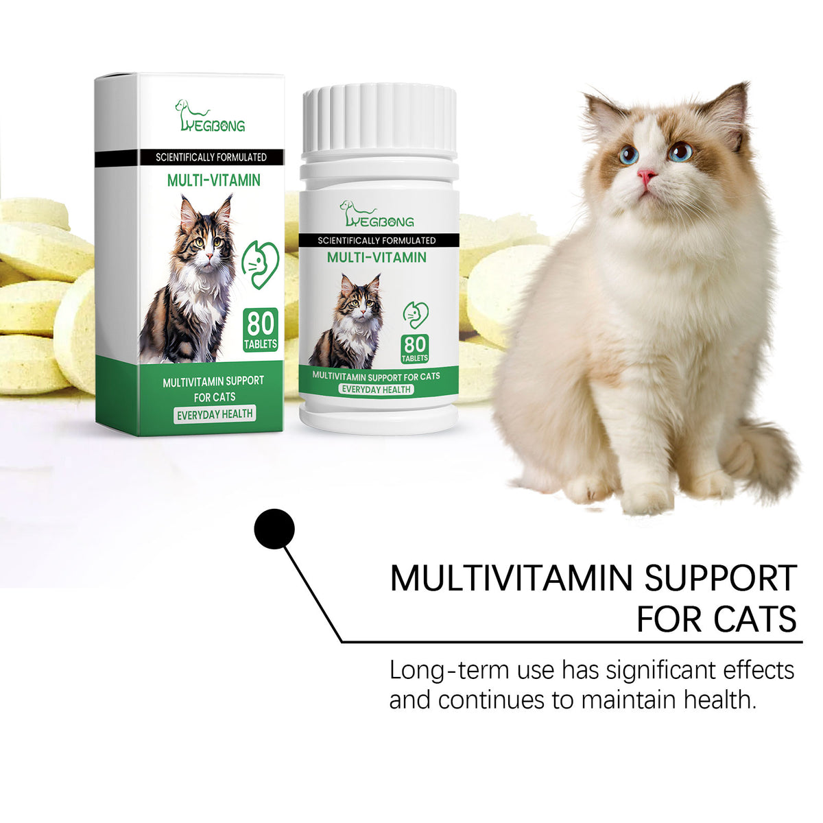 Cat Multivitamin Tablets for Everyday Health Support