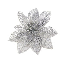 Sparkling Poinsettia Christmas Tree Ornaments Collection