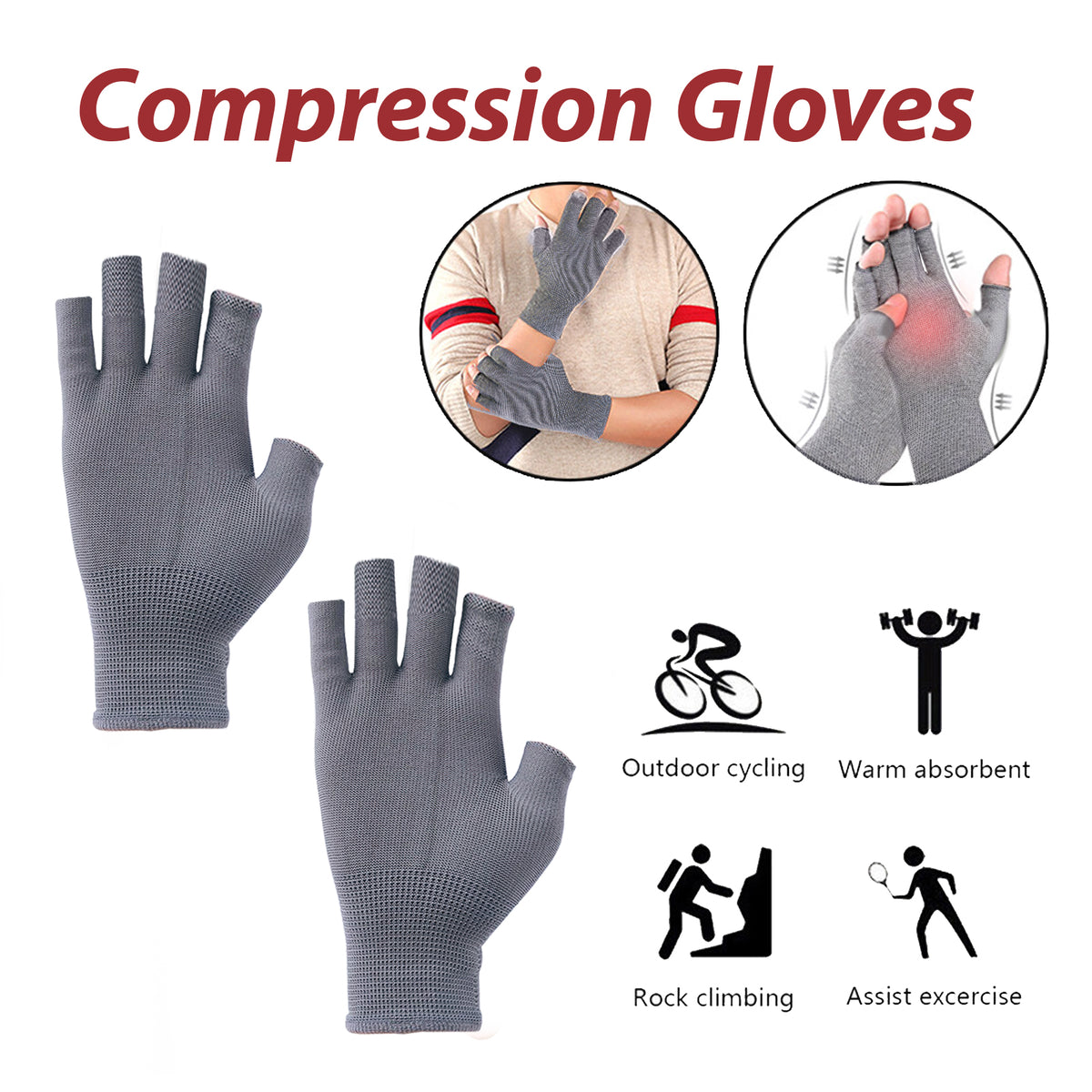 Compression Gloves for Hand & Wrist Stiffness Relief