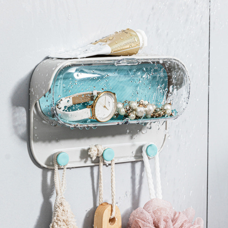 Punch-Free Bathroom Wall Box for Glasses and Jewelry