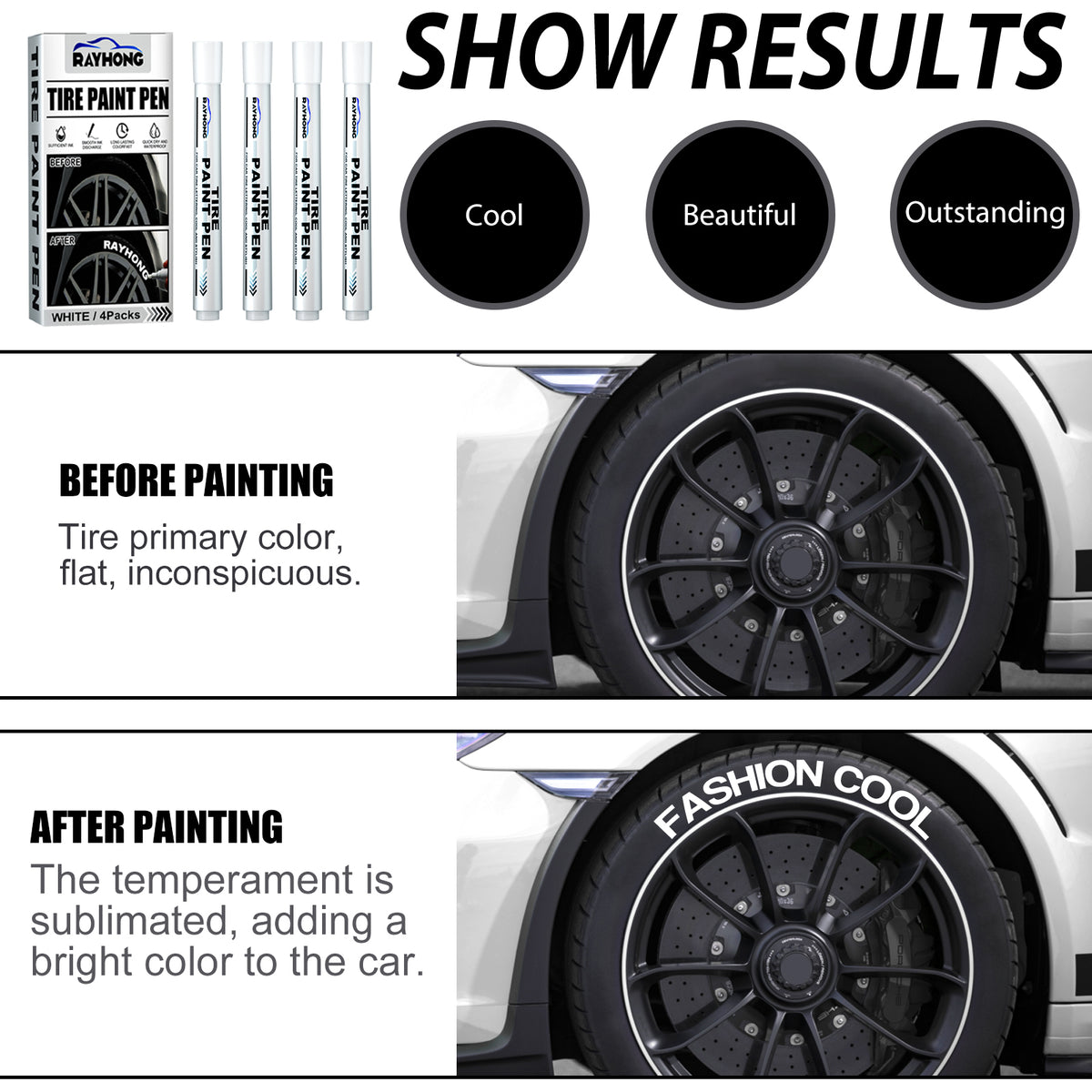 Tire Paint Pens for Bold White Tire Sidewall Lettering